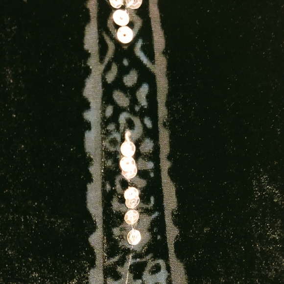 Vintage Carole Little Black Velvet/Silver Sequins Boho Holiday Skirt S/M - Picture 6 of 7